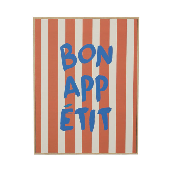 Bon Appetit Striped Framed Wall Art (41 cm)