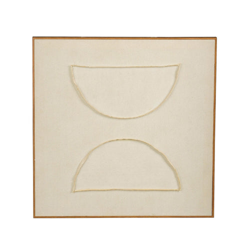 Square Beige Wooden Wall Decoration (60 cm)