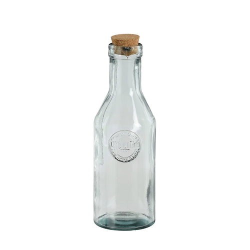 Clear Recycled Glass Bottle with Cork (29 cm)