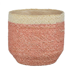 Dain Two-Tone Woven Pink Basket (20 cm)