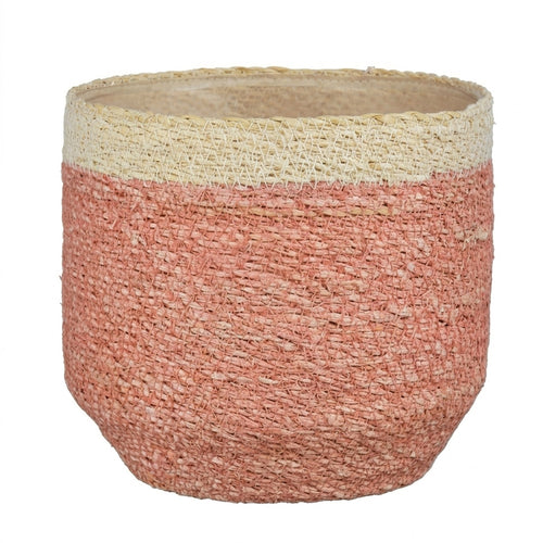 Dain Two-Tone Woven Pink Basket (20 cm)