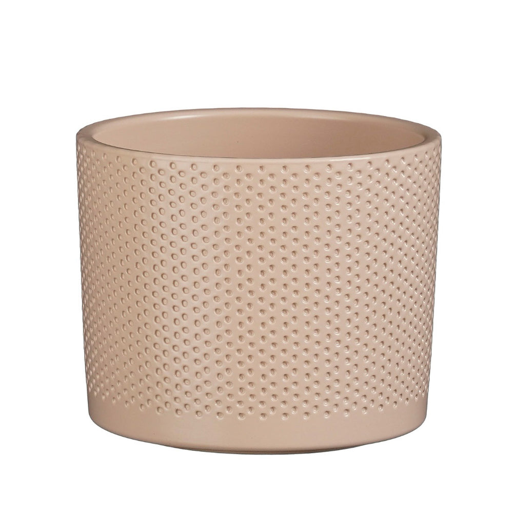 Era Round Matte Pink Relief Planter (17.5 cm)