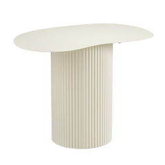 Lux Organic Fluted Off-White Side Table (60 cm)