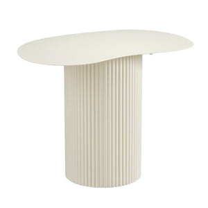 Lux Organic Fluted Off-White Side Table (60 cm)