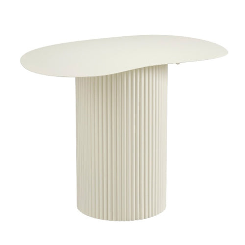 Lux Organic Fluted Off-White Side Table (60 cm)