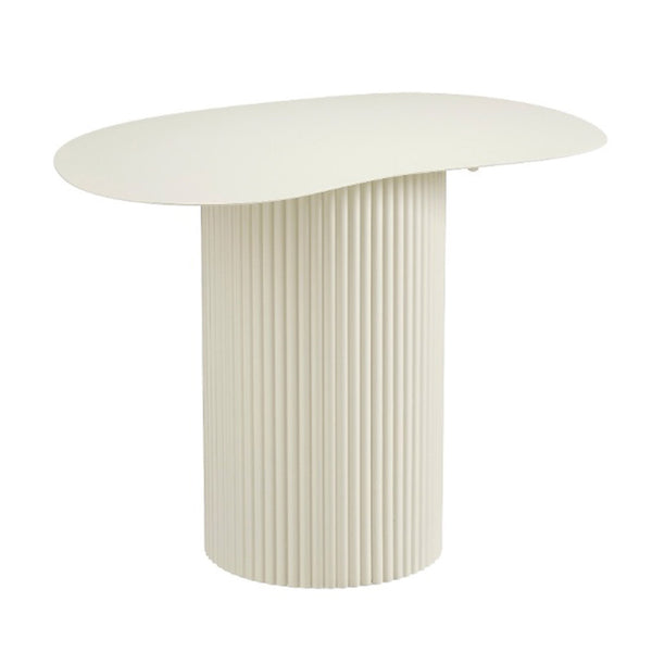 Lux Organic Fluted Off-White Side Table (60 cm)