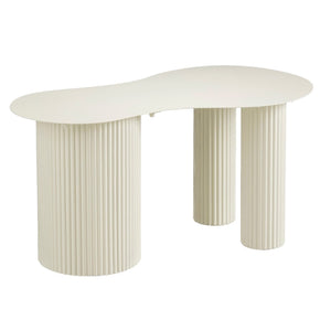 Lux Organic Fluted Off-White Table (80 cm)