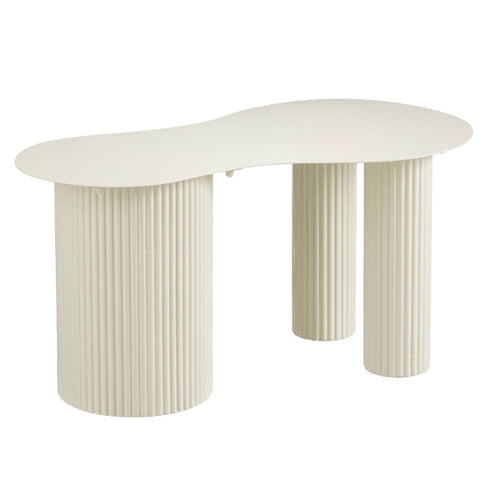Lux Organic Fluted Off-White Table (80 cm)