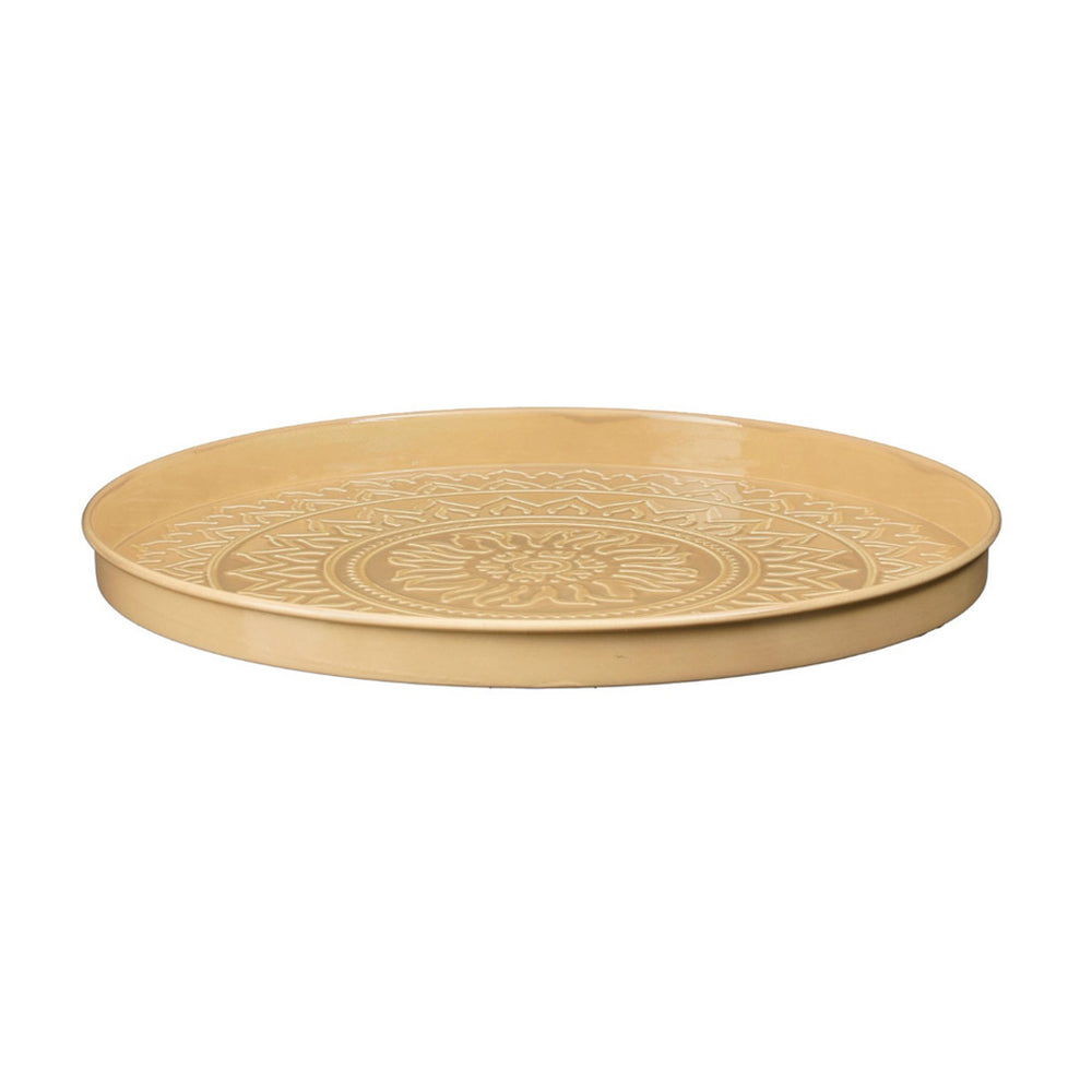Medina Embossed Beige Tray (40 cm)