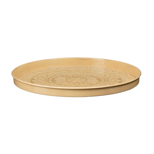 Medina Embossed Beige Tray (40 cm)