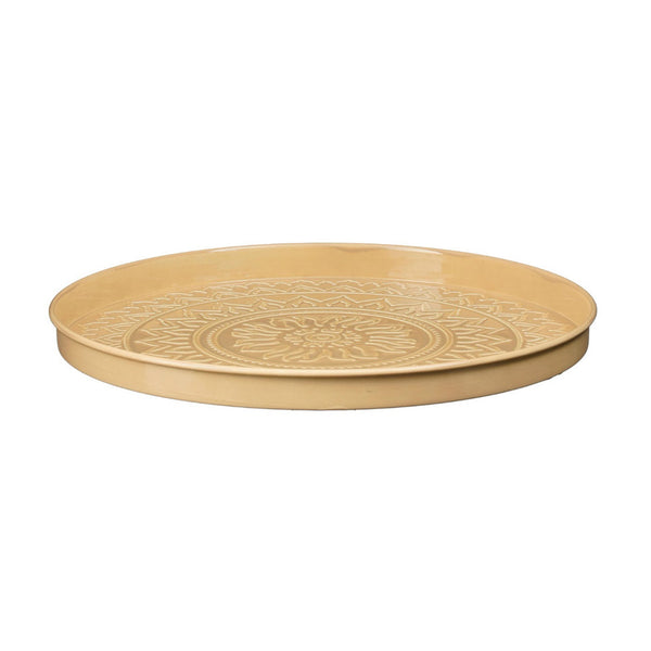 Medina Embossed Beige Tray (40 cm)