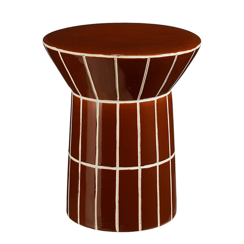 Menton side table d. brown - h45xd38cm