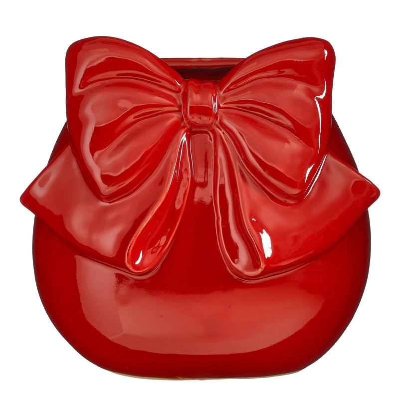 Vase bow red - h28xd29,5cm