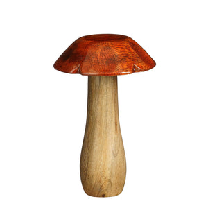 Decoration mushroom brown FSC 100% - h16xd10cm