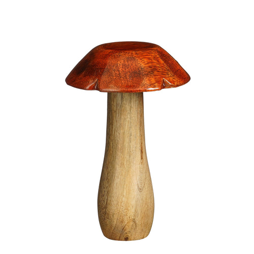 Decoration mushroom brown FSC 100% - h16xd10cm