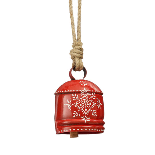 Ornament bell red - h14xd9cm