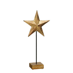 Decoration star gold antique FSC 100% - l17xw7,5xh36cm