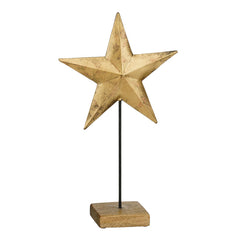 Decoration star gold antique FSC 100% - l24xw10xh42cm