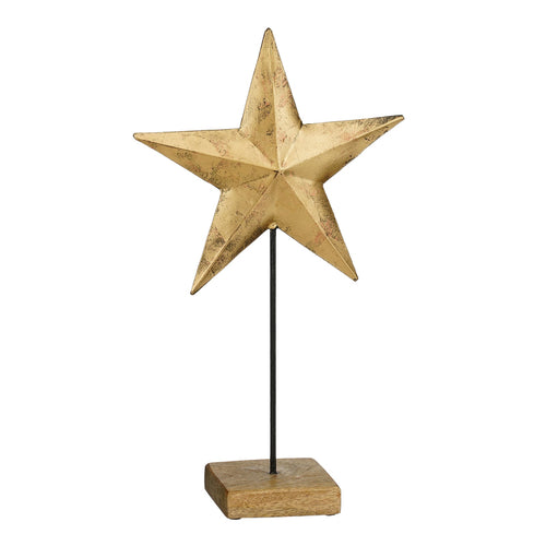 Decoration star gold antique FSC 100% - l24xw10xh42cm