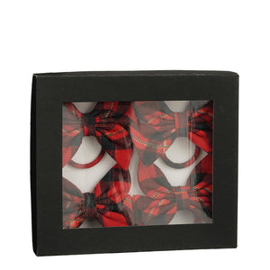 Napkin ring bow red 4 pieces - l10xw9xh4cm