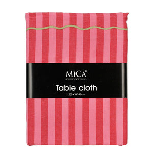 Table cloth stripes red - l250xw140cm