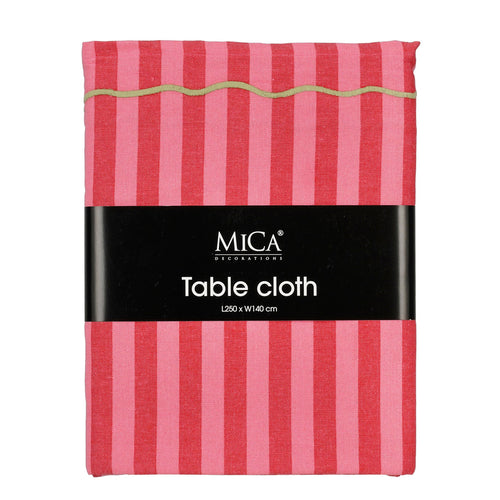 Table cloth stripes red - l250xw140cm