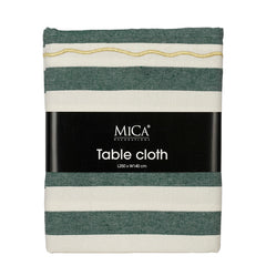 Table cloth stripes green - l250xw140cm