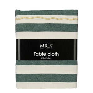 Table cloth stripes green - l250xw140cm
