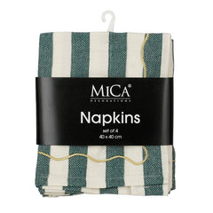 Napkin stripes green 4 pieces - l40xw40cm