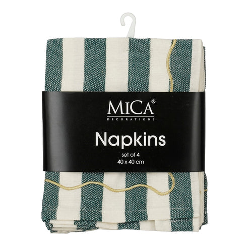 Napkin stripes green 4 pieces - l40xw40cm