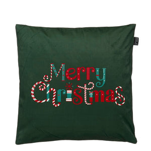 Cushion merry christmas green - l45xw45xh16cm
