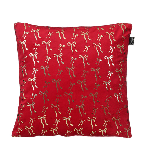 Cushion bow red - l45xw45xh16cm