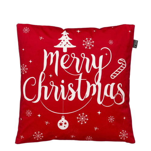 Cushion merry christmas red - l45xw45xh16cm