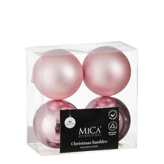 Bauble unbreakable pink 4 pieces - d10cm