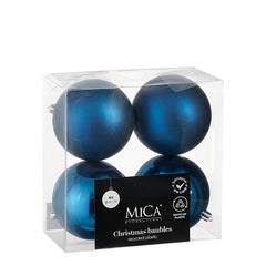 Bauble unbreakable d. blue 4 pieces - d10cm