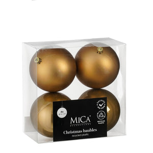 Bauble unbreakable l. brown 4 pieces - d10cm