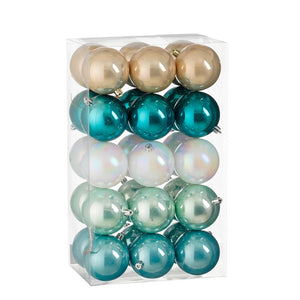 Bauble unbreakable cream d. green iridescent l. green blue 3