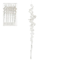 Ornament icicle transparent 7 pieces - h26xd3cm