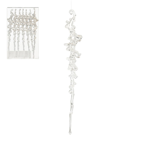 Ornament icicle transparent 7 pieces - h26xd3cm