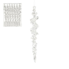 Ornament icicle transparent 7 pieces - h18xd3cm