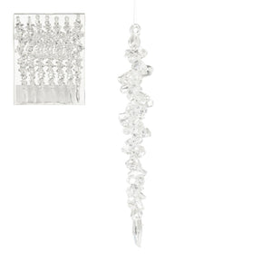 Ornament icicle transparent 7 pieces - h18xd3cm