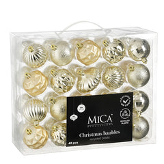 Bauble unbreakable champagne 40 pieces - d6cm