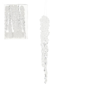 Ornament icicle transparent 7 pieces - h21xd3cm