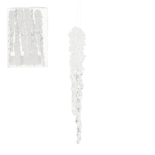 Ornament icicle transparent 7 pieces - h21xd3cm