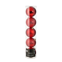 Bauble unbreakable red 5 pieces - d15cm