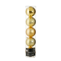 Bauble unbreakable gold 5 pieces - d15cm