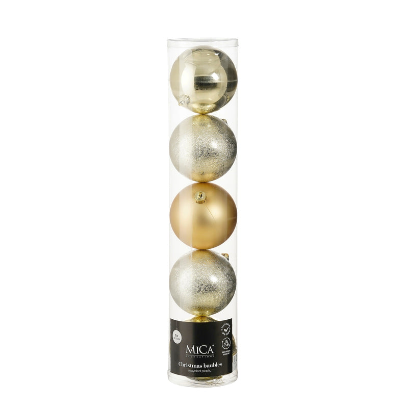 Bauble unbreakable champagne 5 pieces - d15cm