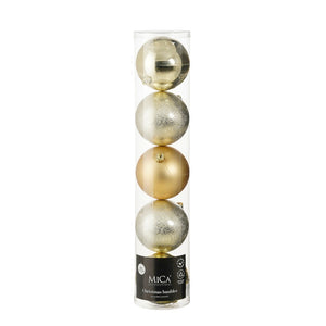 Bauble unbreakable champagne 5 pieces - d15cm
