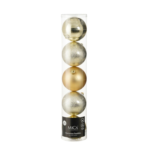 Bauble unbreakable champagne 5 pieces - d15cm
