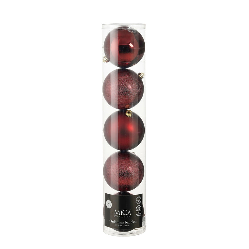 Bauble unbreakable d. red 5 pieces - d15cm
